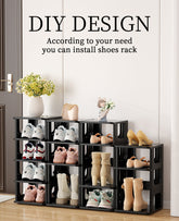 Upgrade Shoe Rack Black- Removable Panel